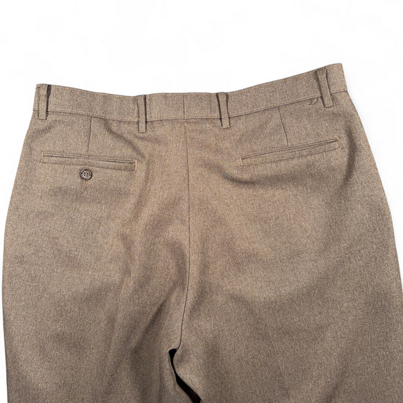 Vintage Levis Pants Mens 34x26 Brown Action Slacks Dress Polyester Altered 80s - Picture 8 of 10